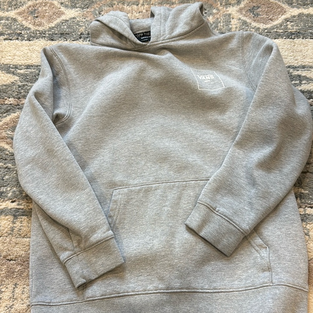 Vans grey hooded sweatshirt, size kids x-large